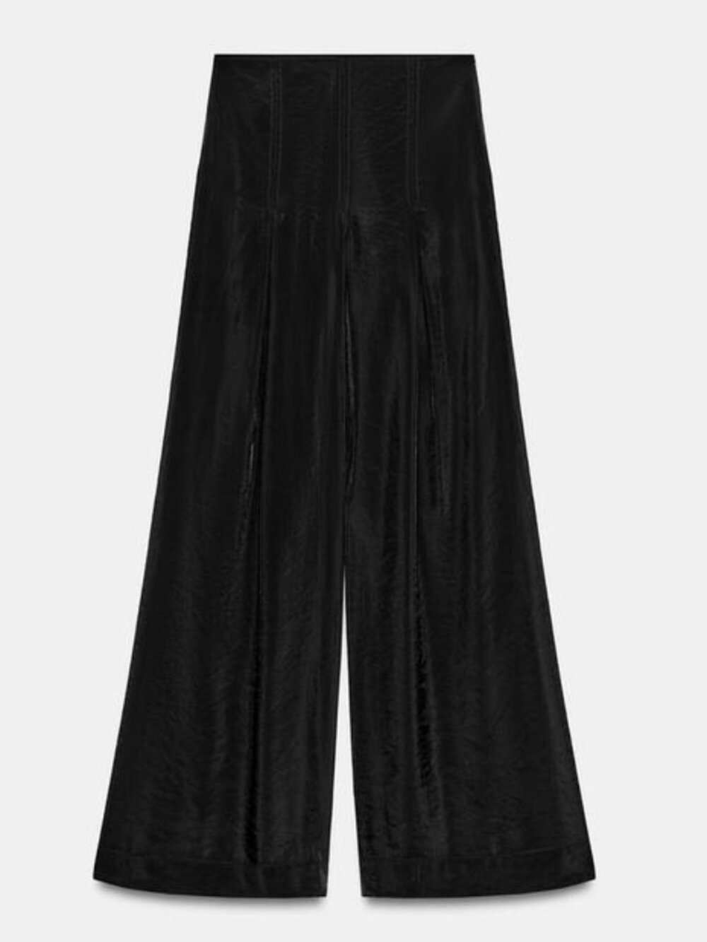 ZARA SEMI-SHEER WIDE LEG PANTS - Picture 7 of 8